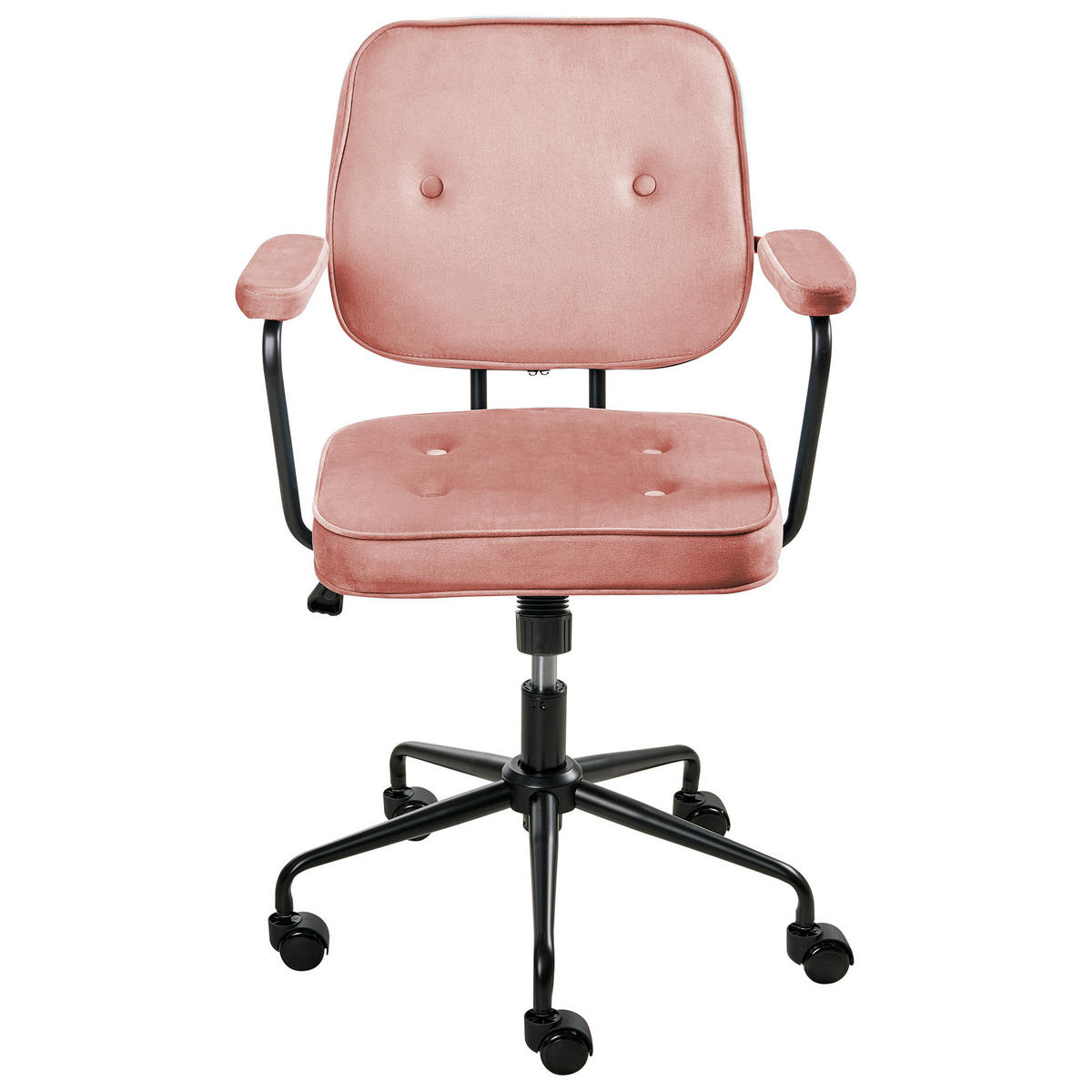 SCHREIBTISCHSTUHL Rosa Pawnee - Pink/Schwarz, Textil (62/88/43cm) - Beliani