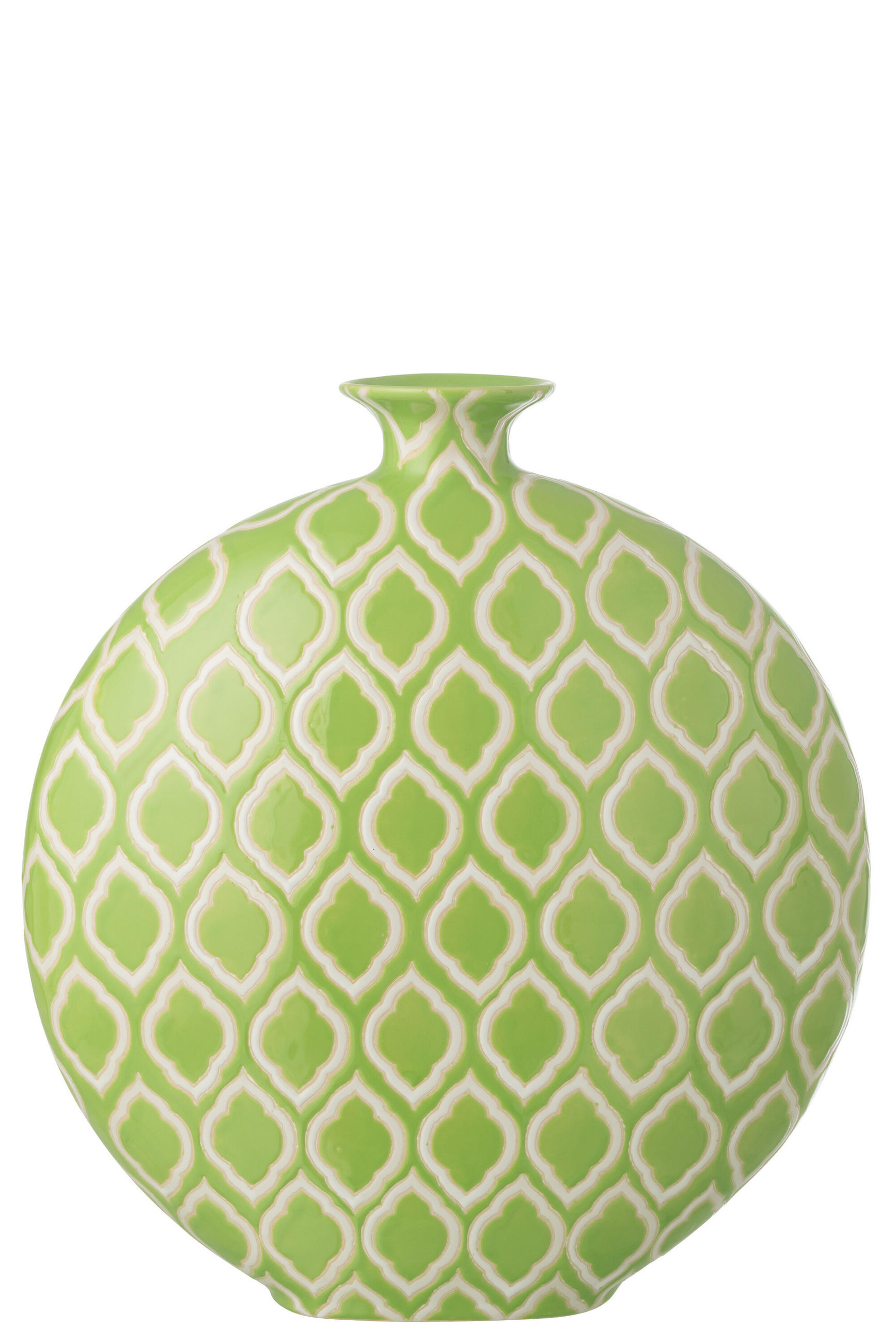 VASE KARIERT Grün - Grün, Keramik (43cm) - J-Line