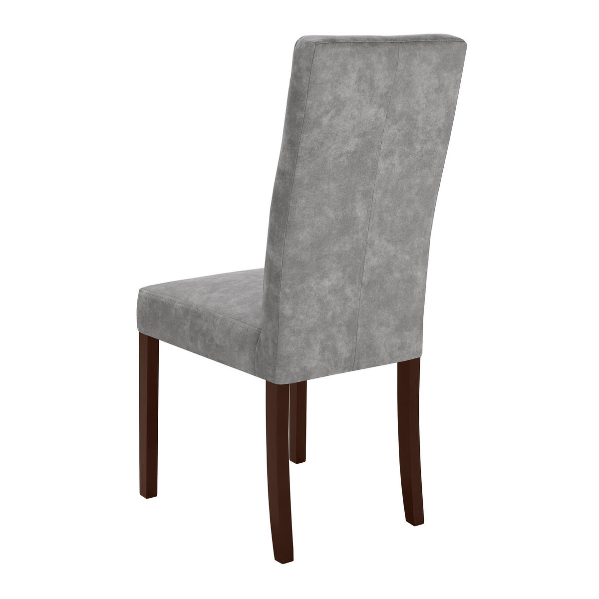 STUHL Solis mit wengefarbenen Holzbeinen, Polsterstuhl, Hellgrau - Wengefarben/Hellgrau, Holz (45/100/42cm) - Beautysofa