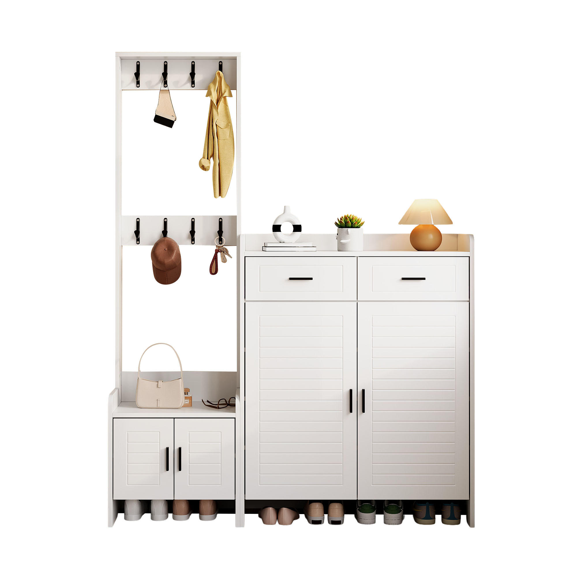 Evryae Garderobe Weiß 125x165x32 cm