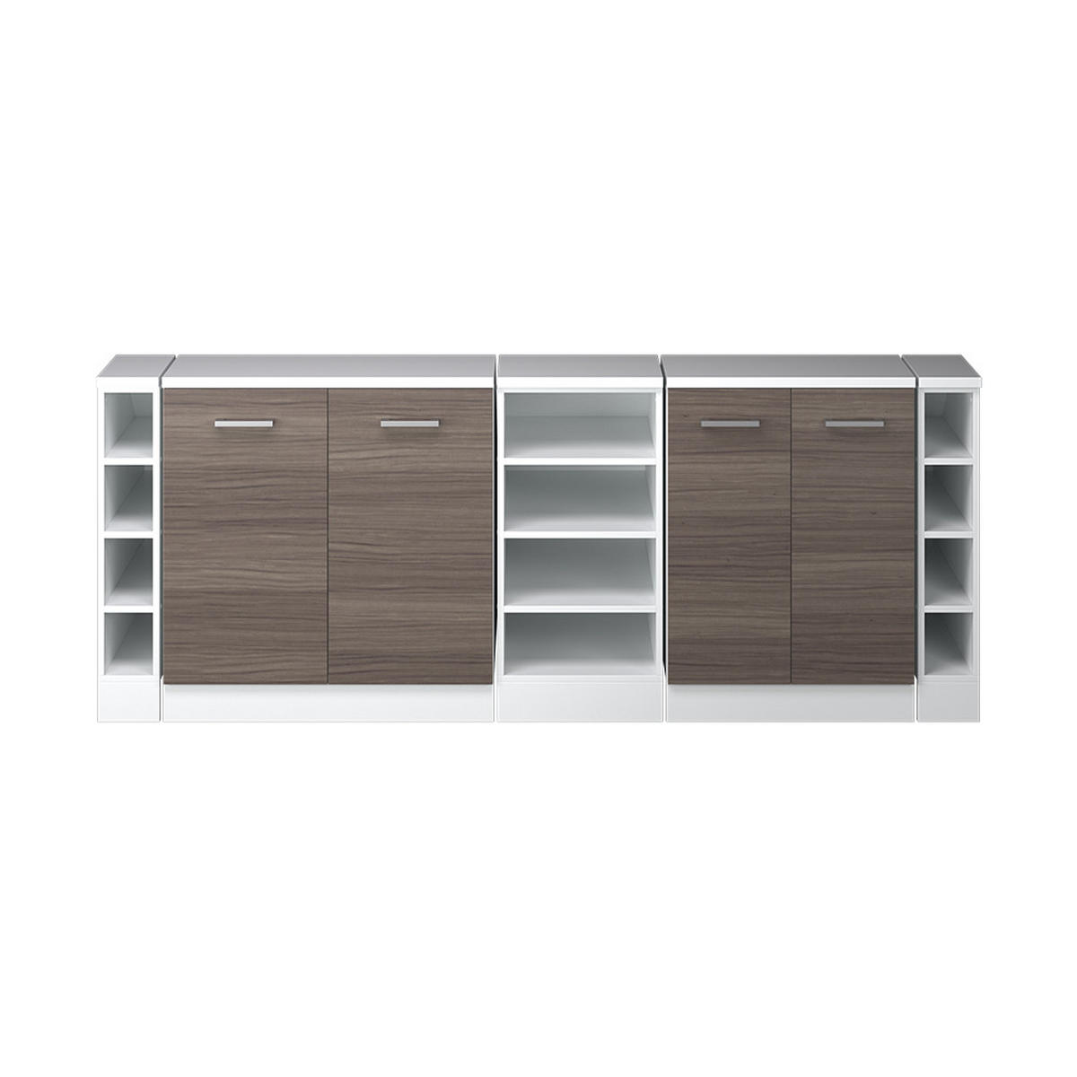 KUHINJSKI ORMAR ZA KOSINE KROVA R-Line Plemenita Siva 210 cm Set od 5 ormarićnih korpusa, dubina 60 cm - bijela/siva, drvni materijal (210/83.8/60cm) - Vicco