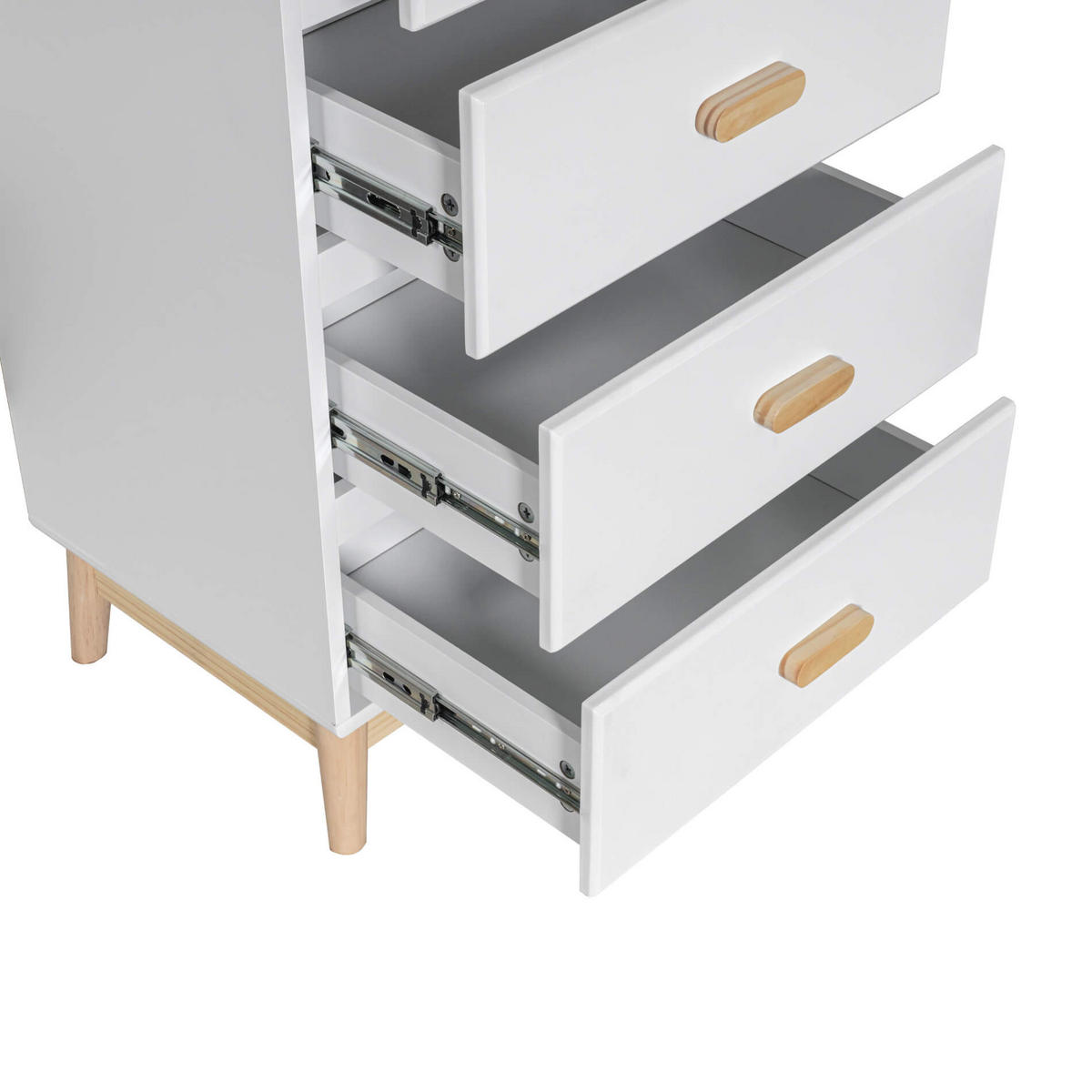 KOMMODE Weiß 40/50/115 cm - Weiß, Holzwerkstoff (40/115/50cm) - Mobili Rebecca