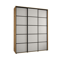 SCHWEBETÜRENSCHRANK 235,2/190/60 3-türig - Schwarz/Weiß, Holz/Metall (190/235/60cm) - Abiks Möbel
