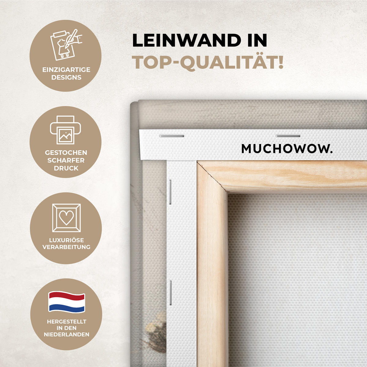 LEINWANDBILD Blumen - Rosa - Modern - Beige 90x90 cm - Beige, Textil (90/90cm) - MuchoWow