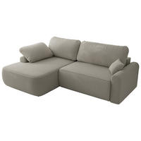 ECKSCHLAFSOFA CUBO L Hellgrau Boucle - links - Hellgrau/Schwarz, Kunststoff/Textil (273/187cm) - MKS