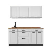 SAMOSTATNÁ KUCHYŇA R-Line, Biely vidiecky dom/antracitová, 160 cm Goldkraft tammi työtaso - biela/antracitová, kompozitné drevo (160/81.6/60cm) - Vicco