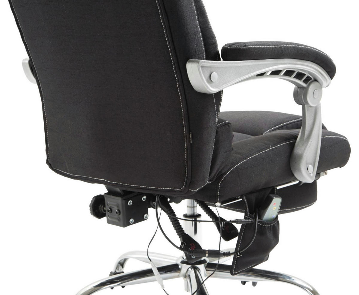 CHEFSESSEL Stoff schwarz - Chromfarben/Schwarz, Textil/Metall (68/118/64cm) - CLP