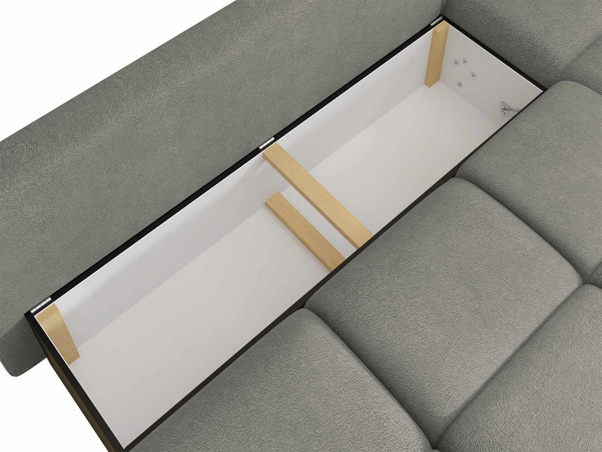 ECKSOFA Bestii, Seite: Links - Schwarz/Grau, Holz/Kunststoff (270/183cm) - MIRJAN24