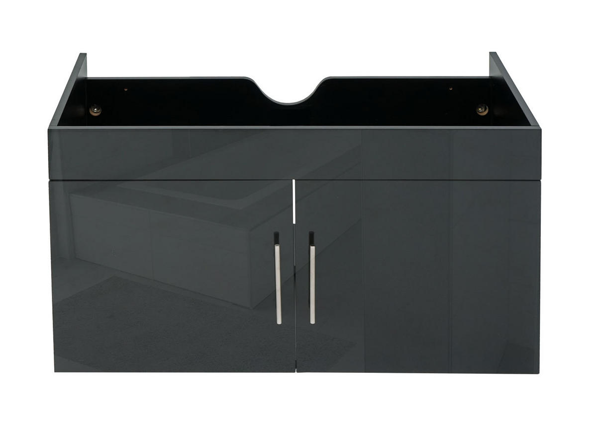 WASCHBECKENUNTERSCHRANK Schwarz - Schwarz, Holz (90/48/46cm) - MCW