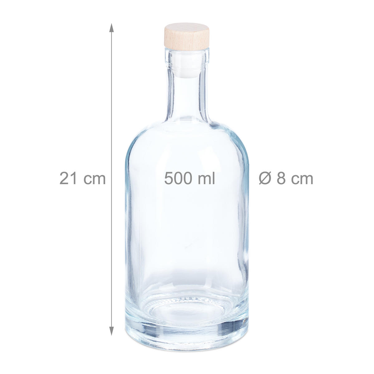 12XFĽAŠE - priehľadné, plast/sklo (8/21/8cm) - Relaxdays