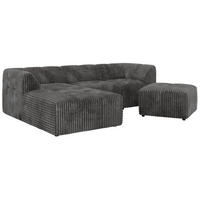 ROHOVÁ SEDAČKA VORITA L 4M - Šedá Manšestr - Vlevo - šedá/černá, textil/plast (267/176cm) - MKS