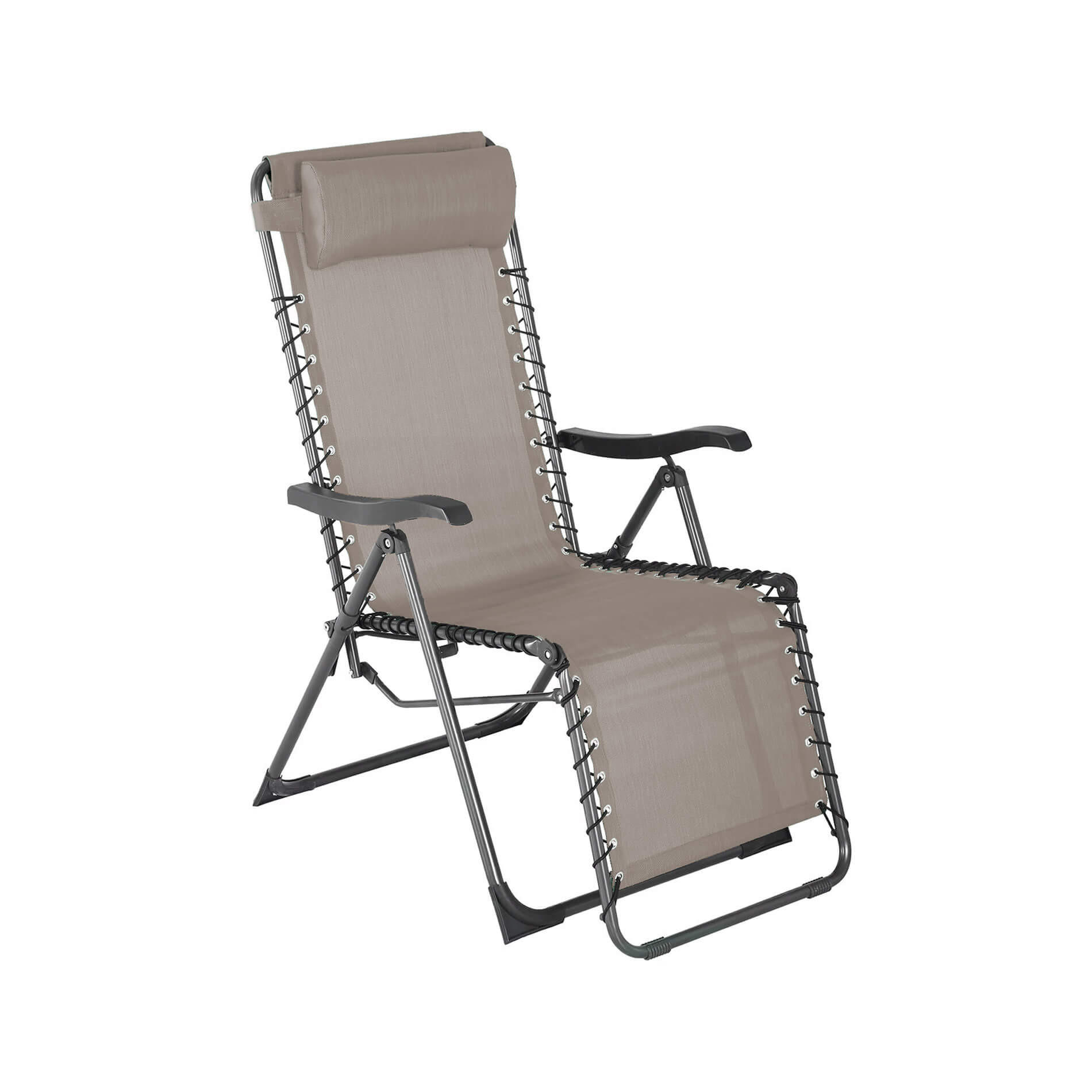 GARTEN-RELAXSESSEL Beige 104/66/113 cm - Beige, Metall (66/113/104cm) - Mobili Rebecca