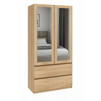 KLEIDERSCHRANK sz07 sonoma Spiegel - Sonoma Eiche, Holzwerkstoff (86/180/57cm) - roe furniture