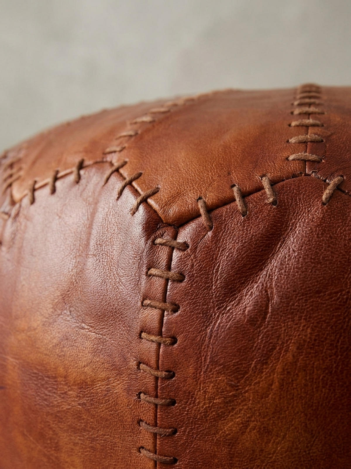 SITZHOCKER – Echtleder Braun, orientalisches Design - Braun, Leder (52/40/52cm) - KADIMA DESIGN