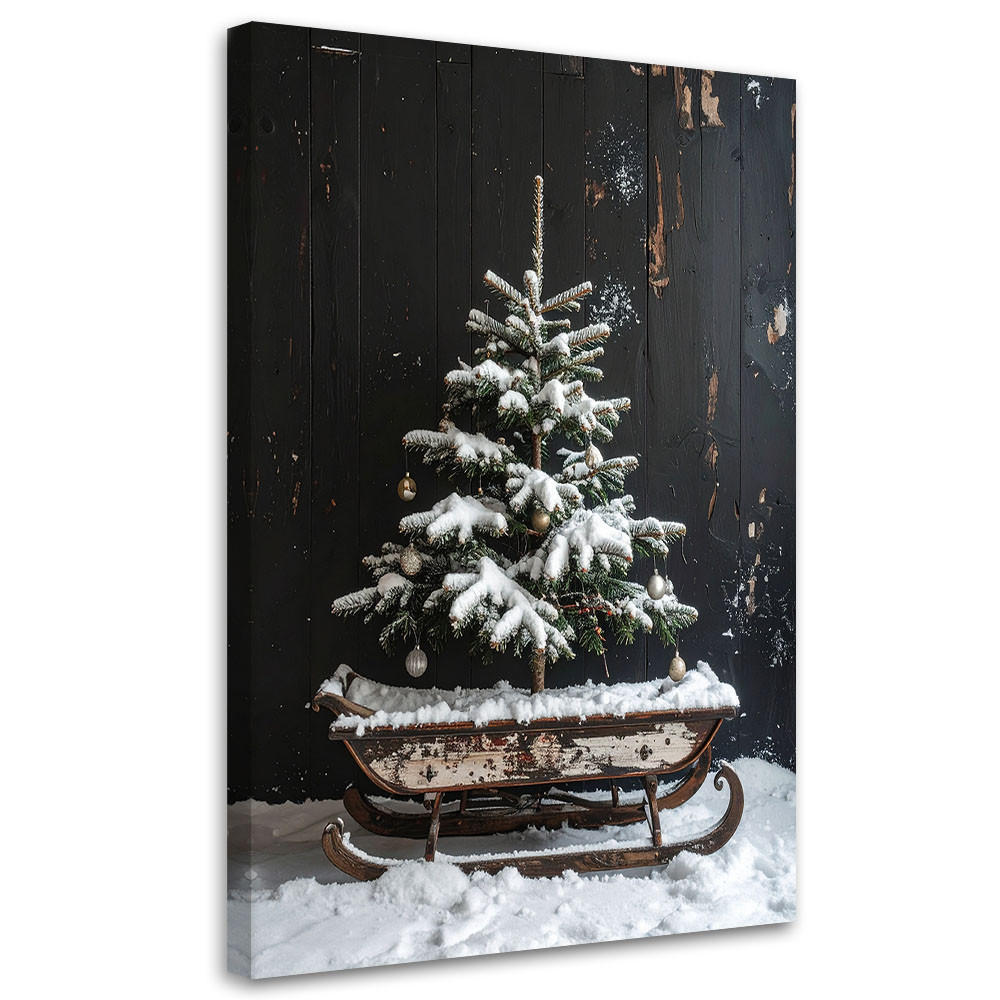 LEINWANDBILD Weihnachten 60x90cm - Schwarz, Textil (60/90cm) - Feeby