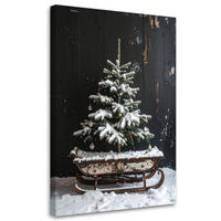 LEINWANDBILD Weihnachten 60x90cm - Schwarz, Textil (60/90cm) - Feeby