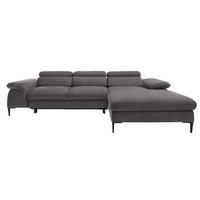 ECKSOFA L-Form 290 cm Amaro M mit Schlaffunktion, Rechts, Grau - Grau, Holz (182/288cm) - Emporius