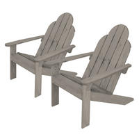 STUHL Lounge Holz 2er Set - Grau, Holz (89/92.5/70cm) - ECD-Germany