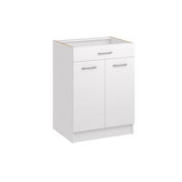 KÜCHENUNTERSCHRANK D60 2D 1SZ weiss - Weiß, Holzwerkstoff (60/82/44cm) - roe furniture
