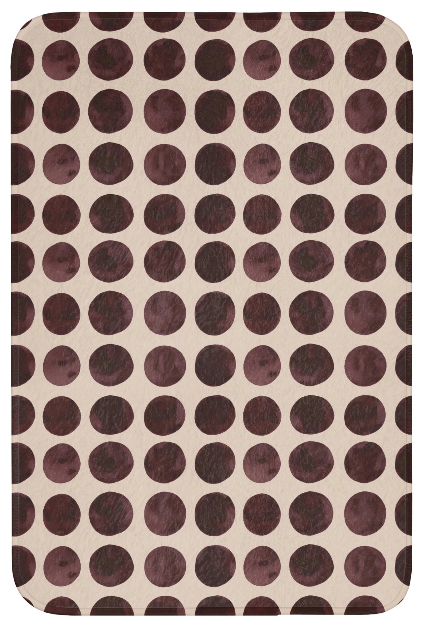 KOUPELNOVÁ PŘEDLOŽKA Puntíky - Vzor - Hnědý 60x90 cm - bordeaux, textil/plast (60/90cm) - OnlyWow