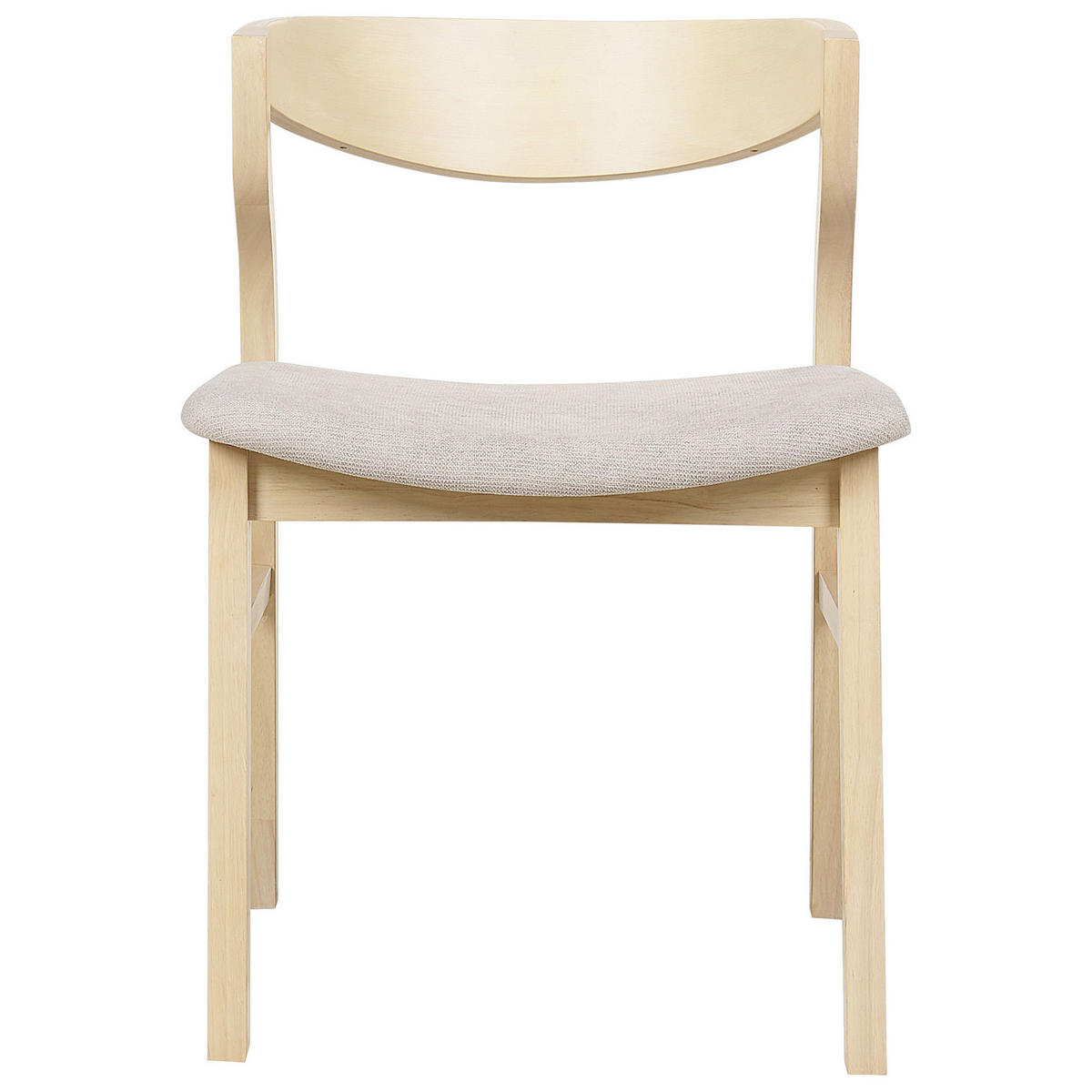 ESSZIMMERSTUHL 2er-Set heller Holzfarbton/beige Maroa - Hellbraun/Beige, Textil (51/72/46cm) - Beliani