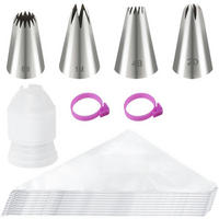 SPRITZBEUTEL Set 107-teilig mit 4 Edelstahl-Tüllen - Silberfarben, Kunststoff (2.5/4/4cm)
