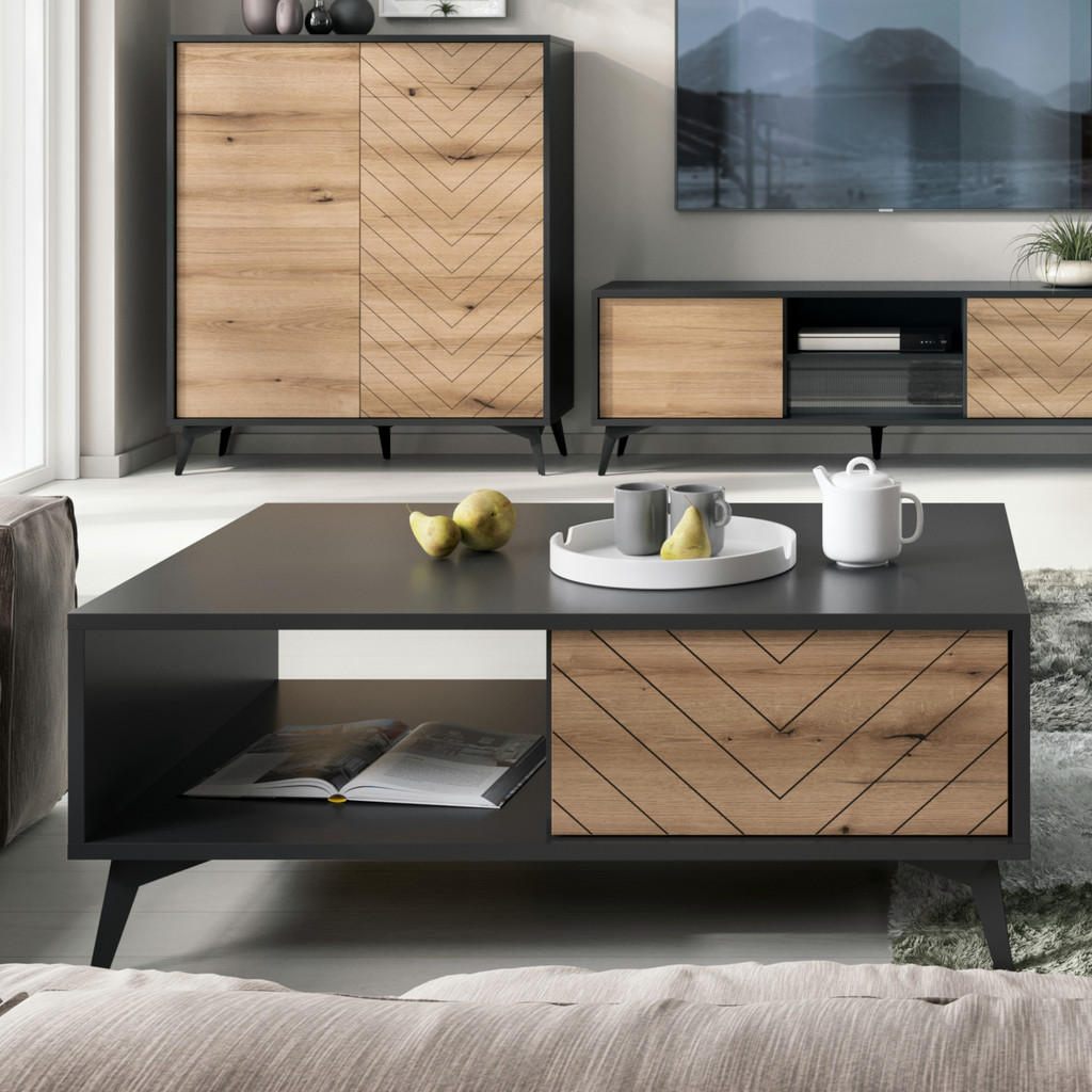 Thumbnail - Komodee Couchtisch, Eiche Artisan, Holzwerkstoff, 1 Schubladen, Rechteckig, 104x40x68 cm, Wohnzimmer, Wohnzimmertische, ...