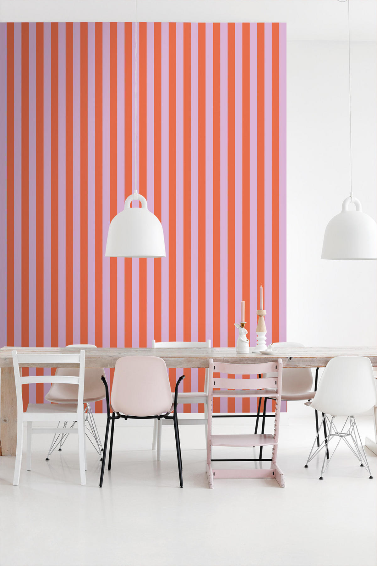 TAPETE Streifen 53 cm x 10.05 m - Orange, Papier (53/1000cm) - ESTAhome