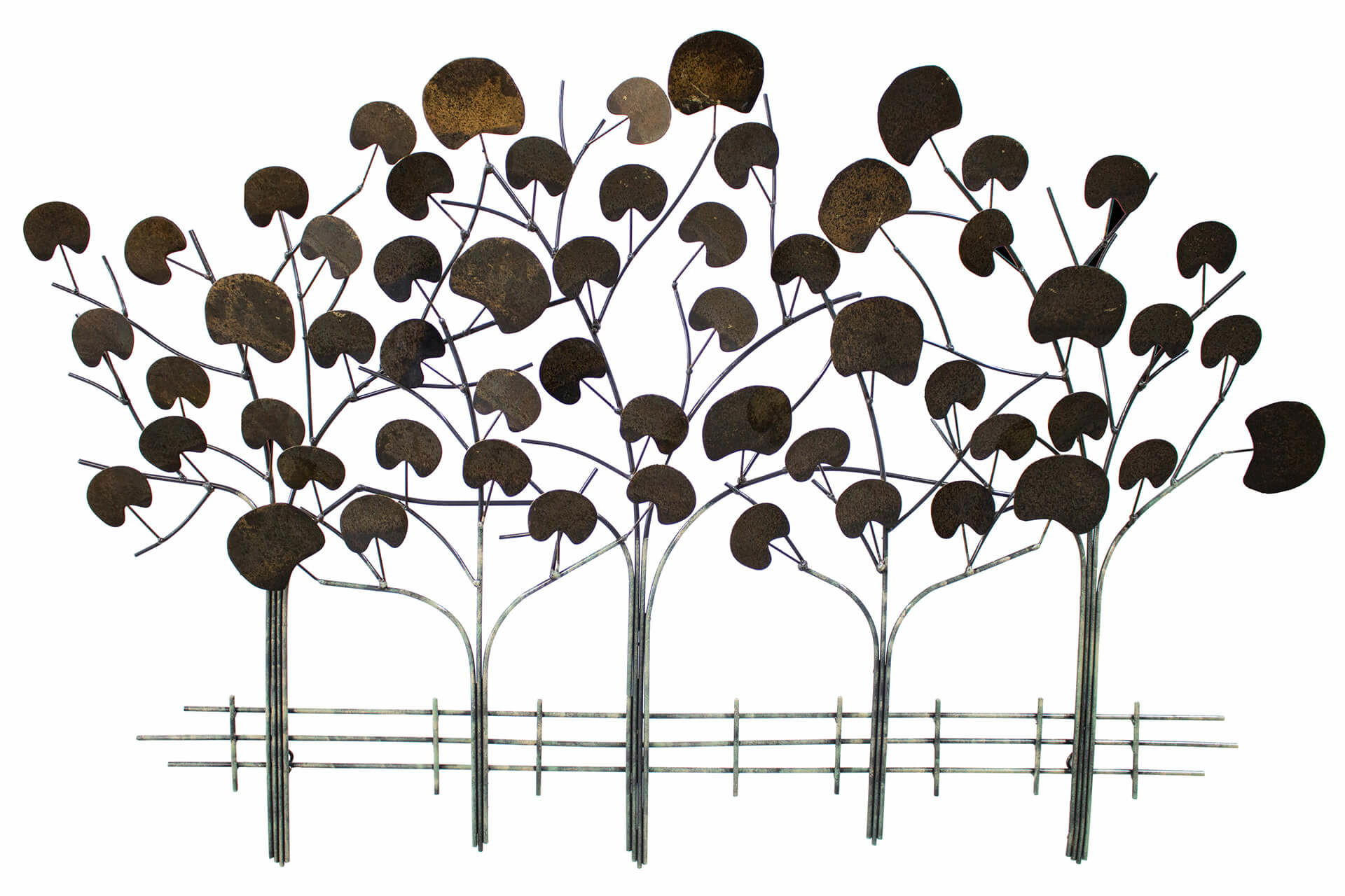 KUNSTLOFT KOVOVÁ NÁSTĚNNÁ DEKORACE HNĚDÁ, 113/76 CM