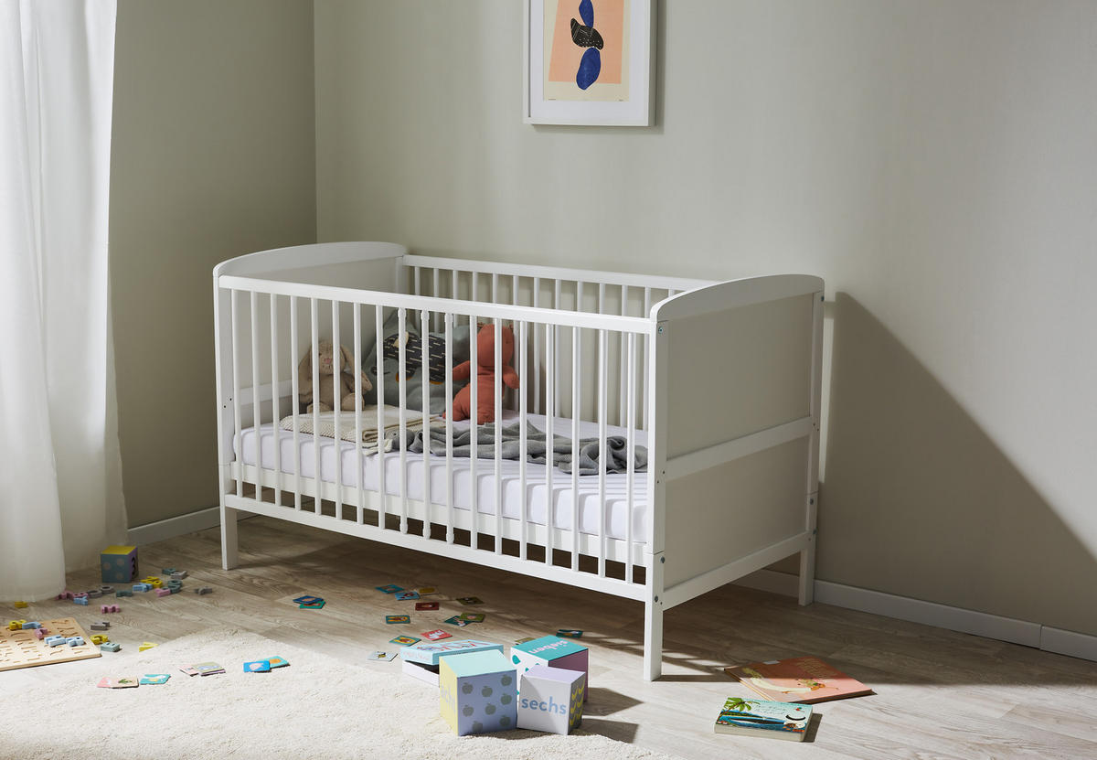BABYBETT 70x140 cm in weiss - Weiß, Holz (70/140cm) - Kids Collective
