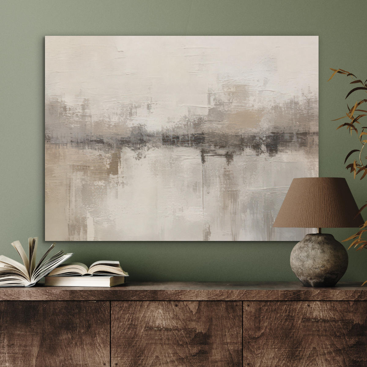 AKUSTIKPANEEL Moderne Kunst - Abstrakt - Beige 80x60 cm - Beige, Textil (80/0.9/60cm) - MuchoWow