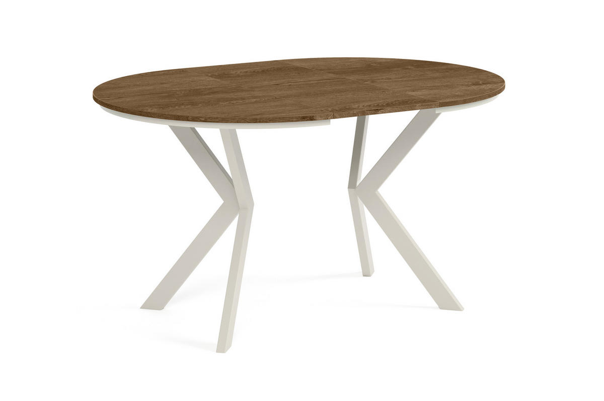 ESSTISCH EVO mit Felge - Wildeiche/Kaschmir, Holzwerkstoff/Metall (100/100/76cm) - Meblini