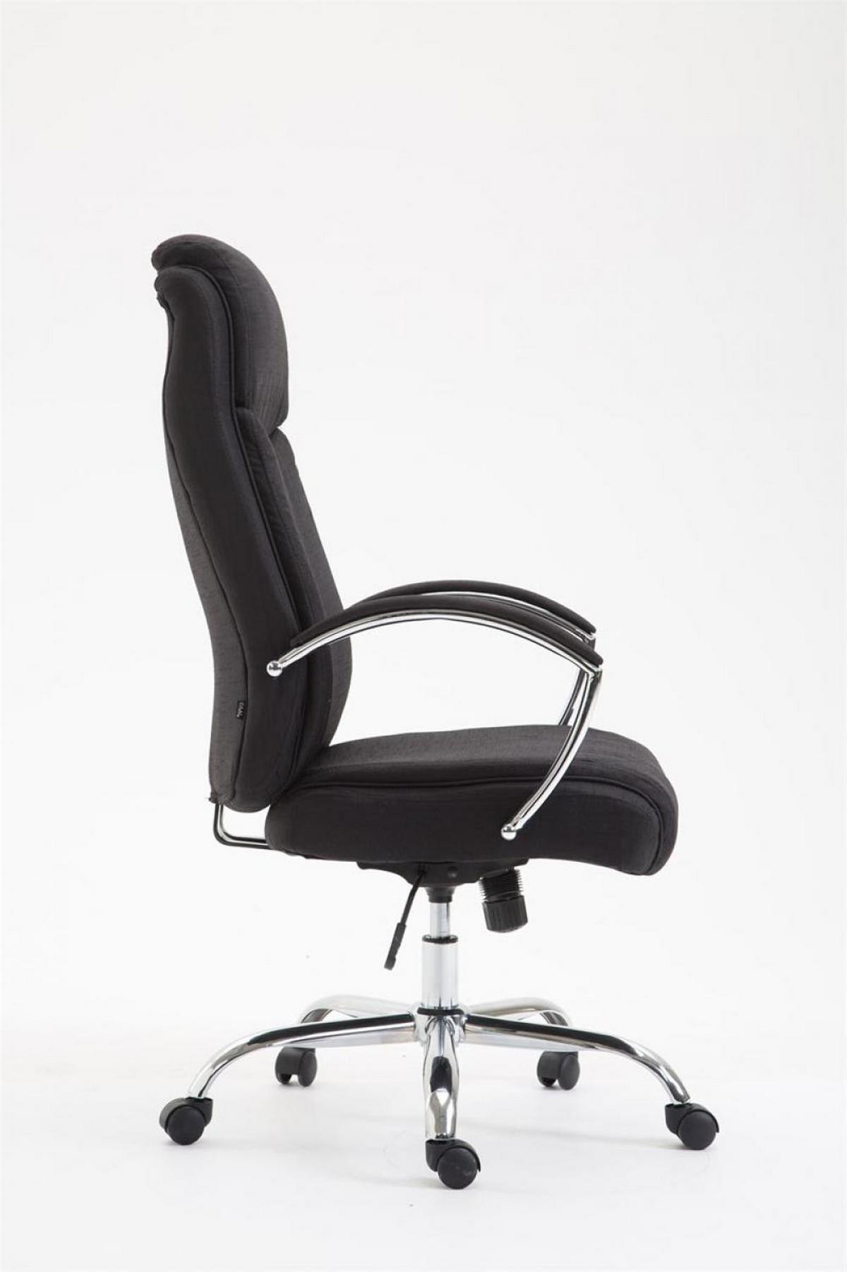 CHEFSESSEL Stoff schwarz - Chromfarben/Schwarz, Textil/Metall (65/115/73cm) - CLP