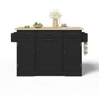 KÜCHENINSEL Schwarz 120/45-70/87 cm - Schwarz, Holzwerkstoff (120/87/70cm) - PANGIVO