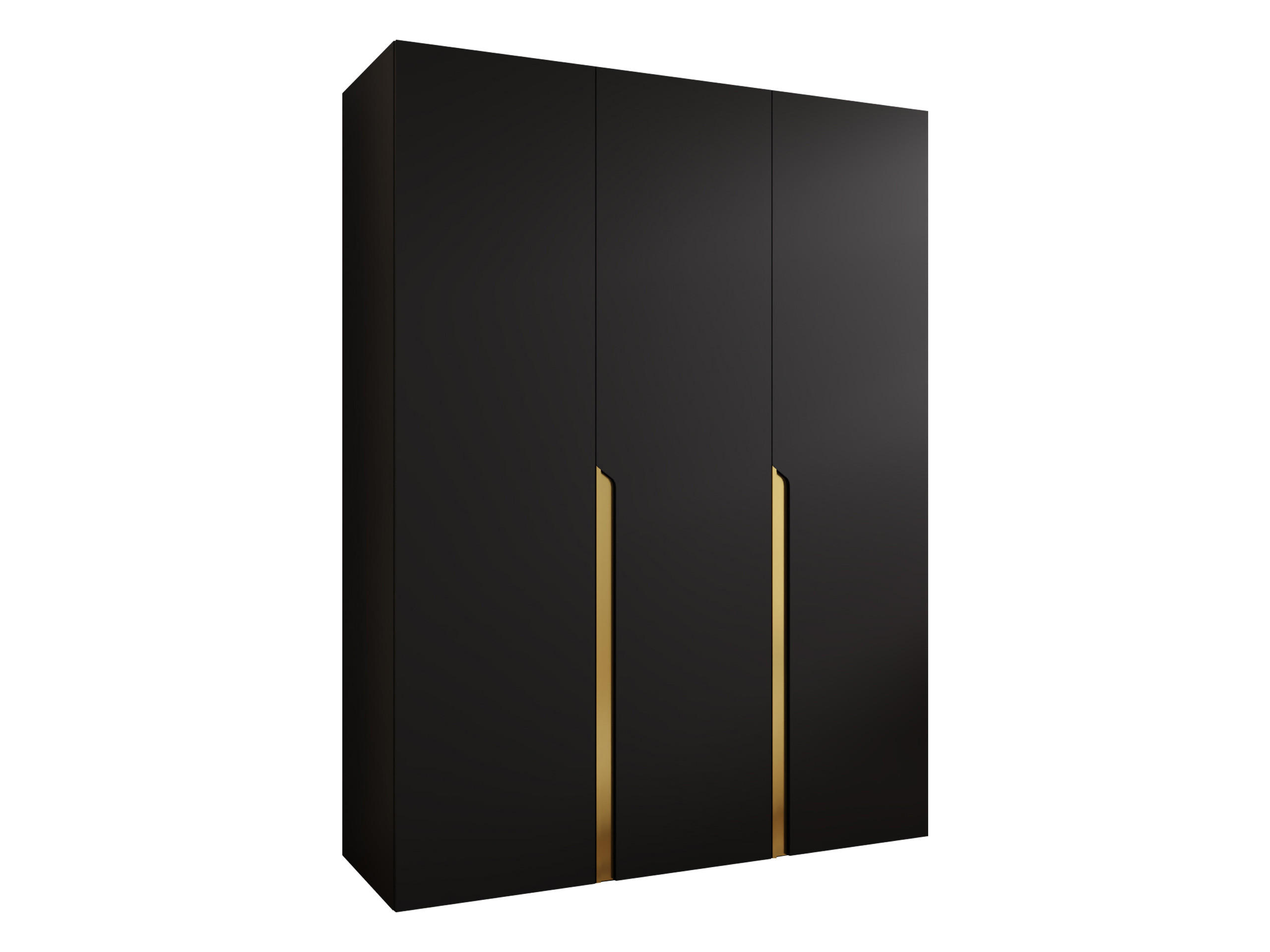 Mirjan24 Drehtürenschrank Schwarz, Gold 150x202x52 cm