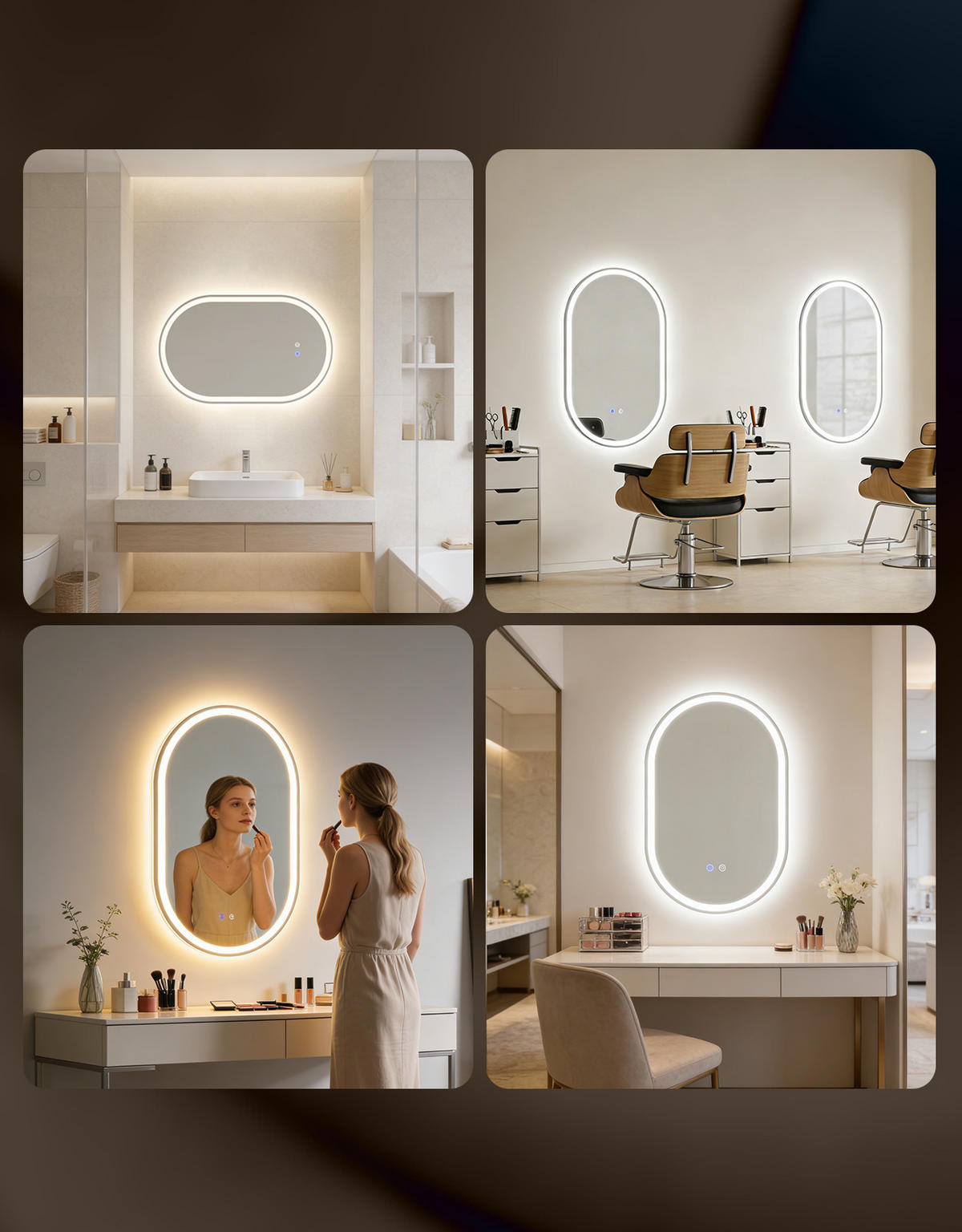LED BADEZIMMERSPIEGEL 2.9/50/80cm - Weiß, Glas (2.9/80/50cm) - Nettlife