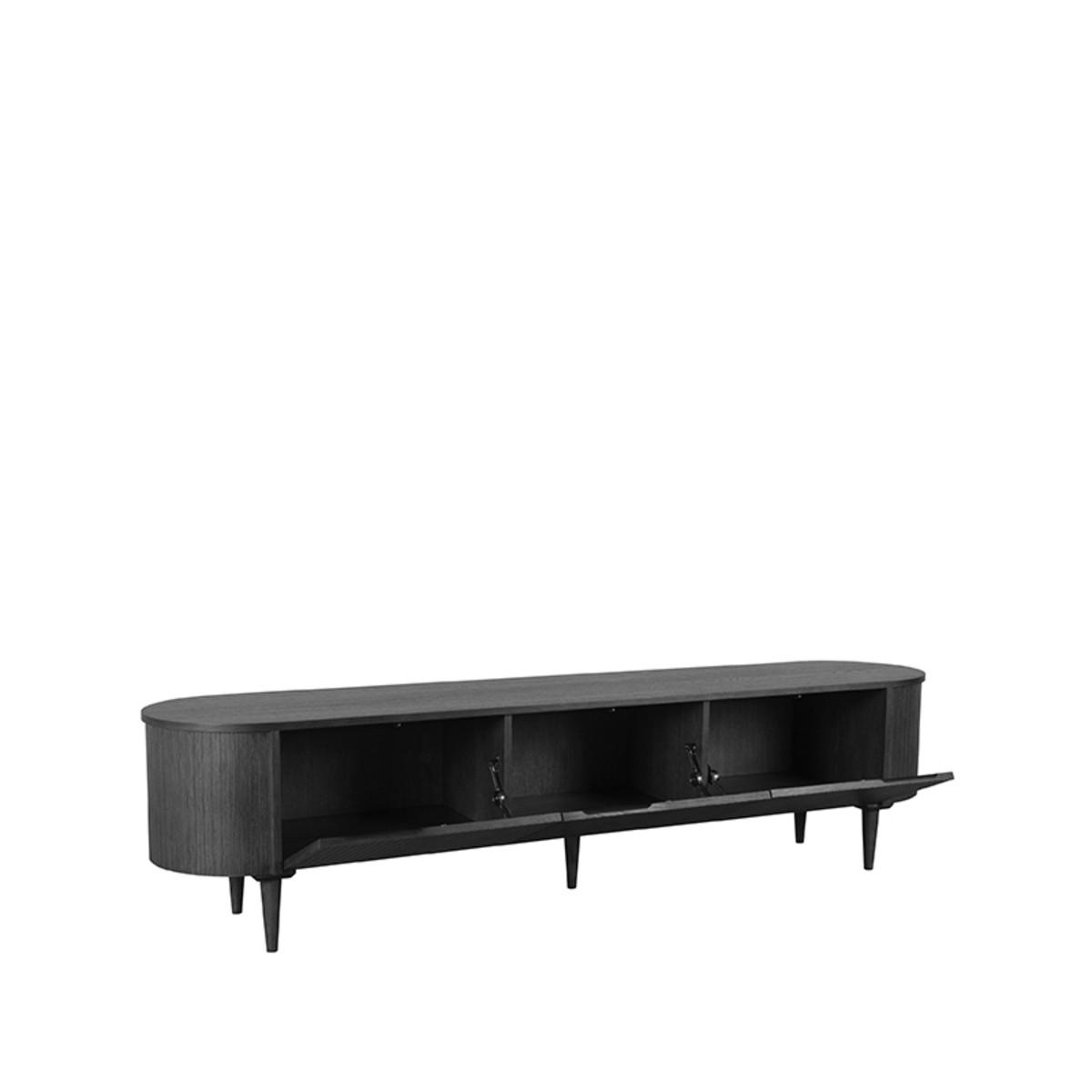 TV-MÖBEL Oliva Schwarz 47/220/55 cm - Schwarz, Holz (220/55/47cm) - LABEL51