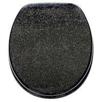 WC-SITZ Absenkautomatik Glitzer Schwarz - Schwarz, Holzwerkstoff (38/6/47cm) - Sanilo