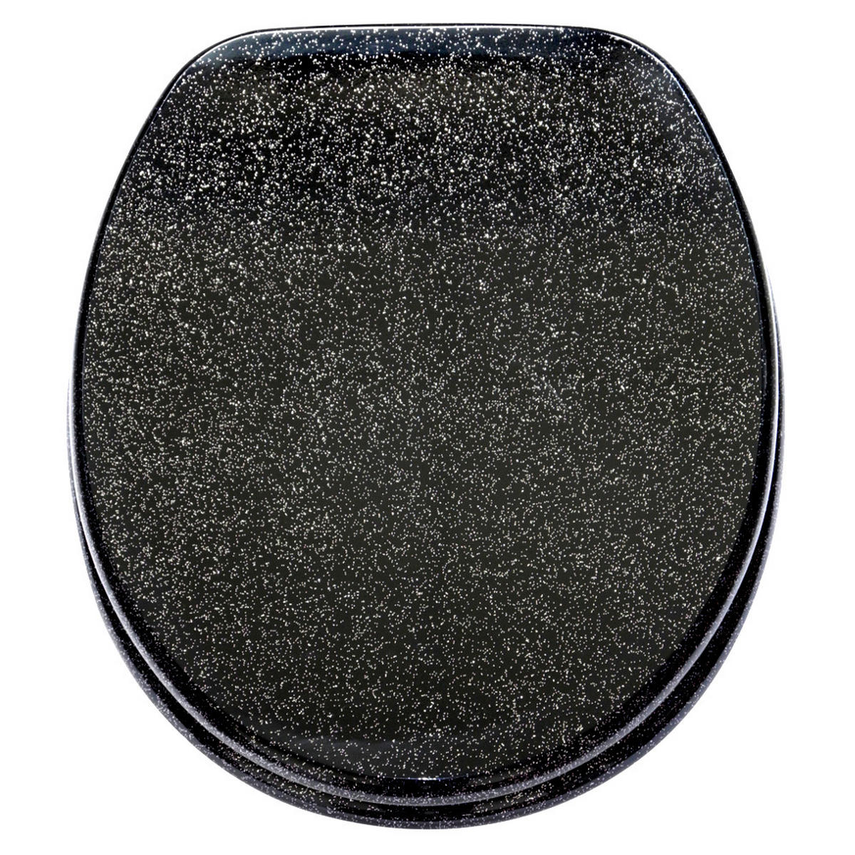 WC-SITZ Absenkautomatik Glitzer Schwarz - Schwarz, Holzwerkstoff (38/6/47cm) - Sanilo