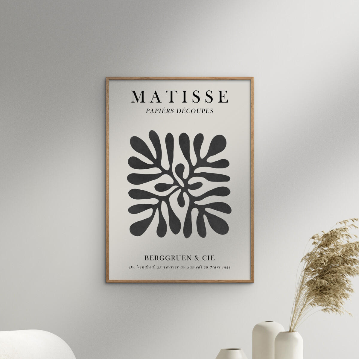 POSTER mit Rahmen Vitor Costa - Matisse floral Poster 1 - Eichefarben/Schwarz, Holz/Papier (50/70cm) - Poster&Frame