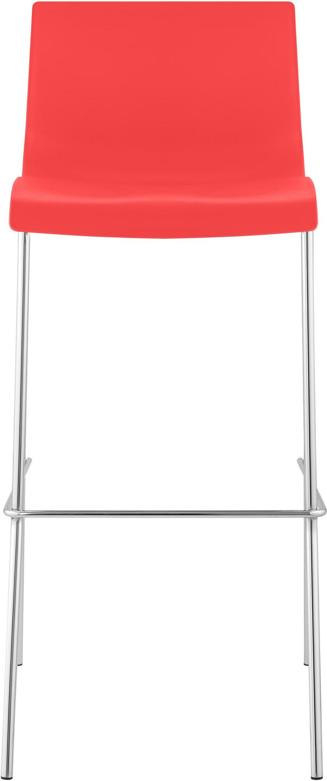 BARHOCKER 2er Set Kunststoff rot - Chromfarben/Rot, Kunststoff/Metall (43/100/48cm) - CLP