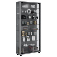 VITRINENSCHRANK Silber - Silberfarben, Holzwerkstoff (59/113/18cm) - ebuy24