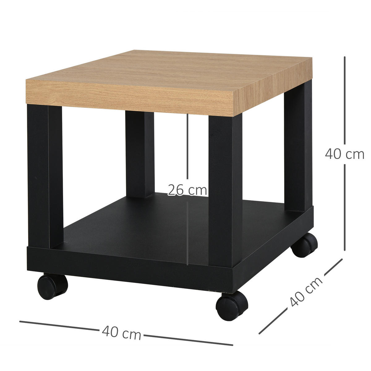 COUCHTISCH Schwarz 1 Stück - Schwarz, Kunststoff (40/40/40cm) - GiPP