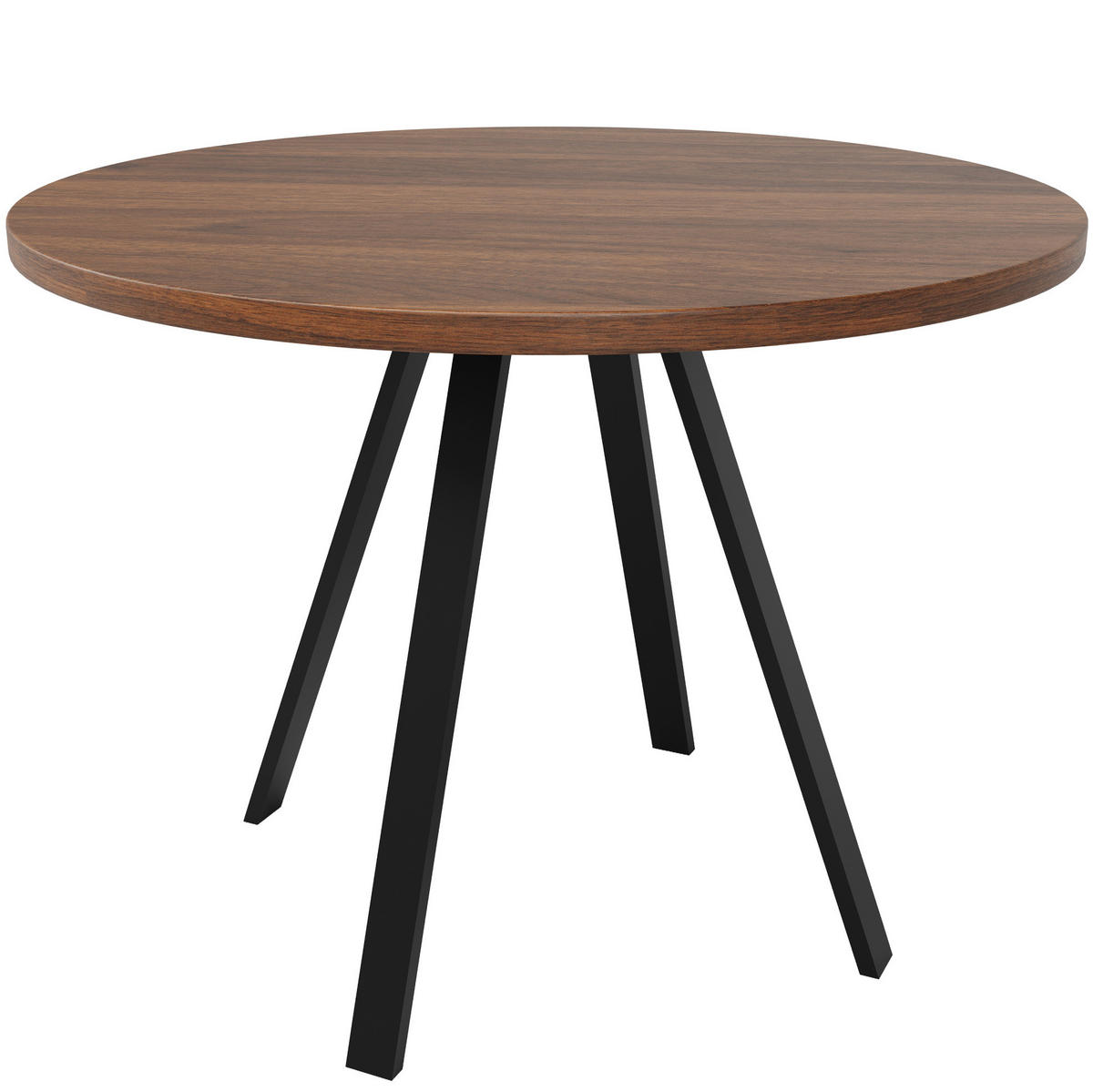 ESSTISCH 80/80/75 cm in Walnussfarben mit runder MDF-Tischplatte - Walnussfarben, Holzwerkstoff (80/80/75cm) - Flora Grace