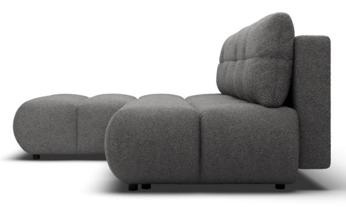 ECKSOFA Grau MILA Ausziehbar Ohne Armlehnen Links - Grau, Textil (230/177cm) - Sepro Meble