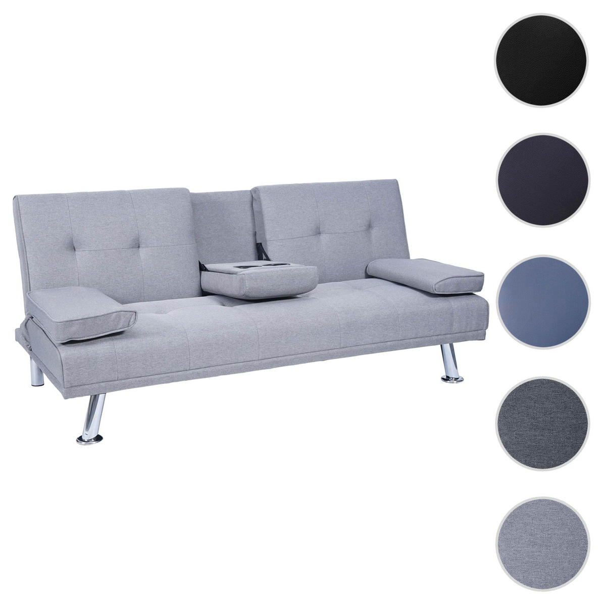 3-SITZER-SOFA Hellgrau - Hellgrau, Textil (166/77/81cm) - MCW
