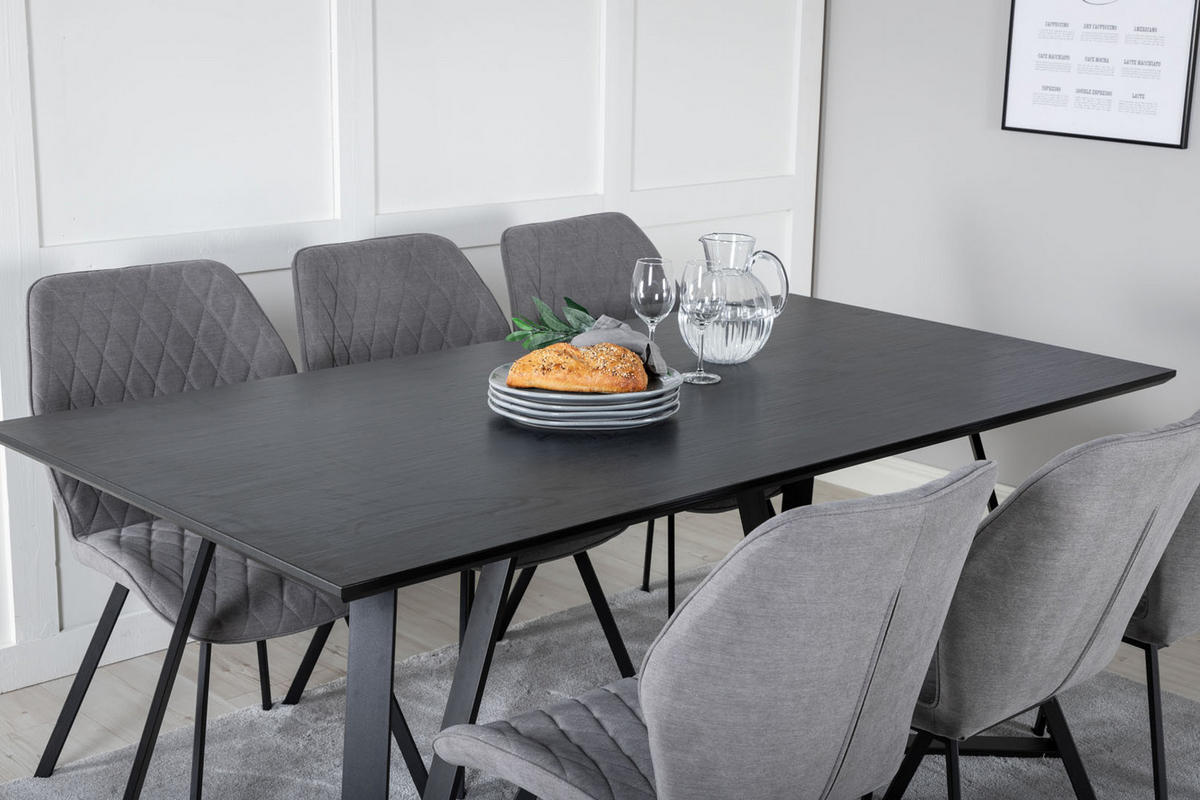 TISCHGRUPPE Grau - Grau, Holzwerkstoff (90/75/180cm) - ebuy24