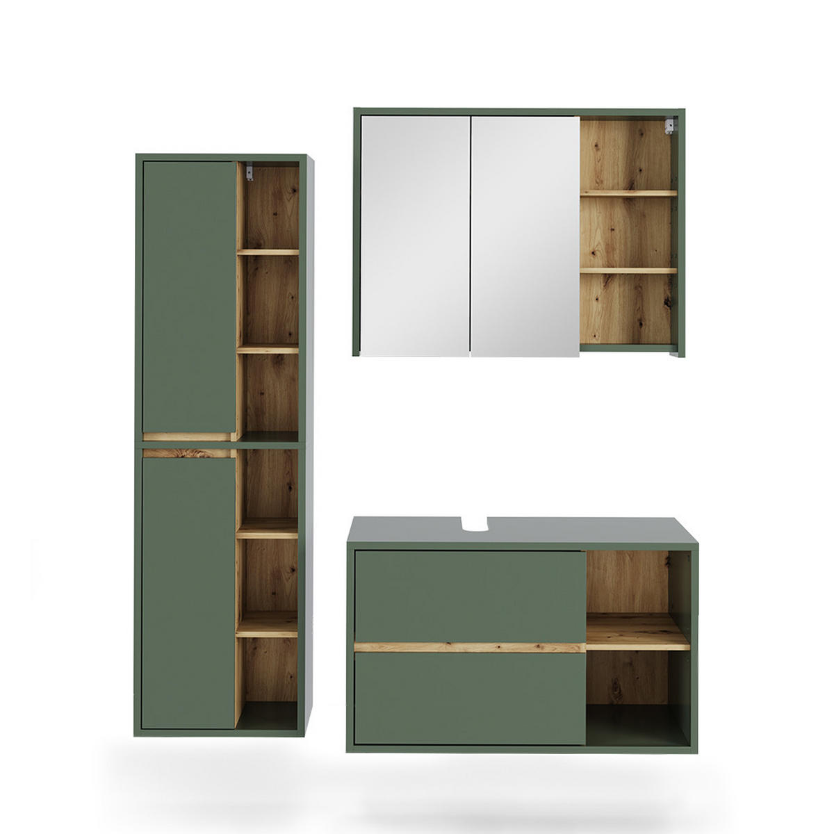 Eiche Artisan/Grün, Holzwerkstoff (100/60/45.5cm) - Vicco