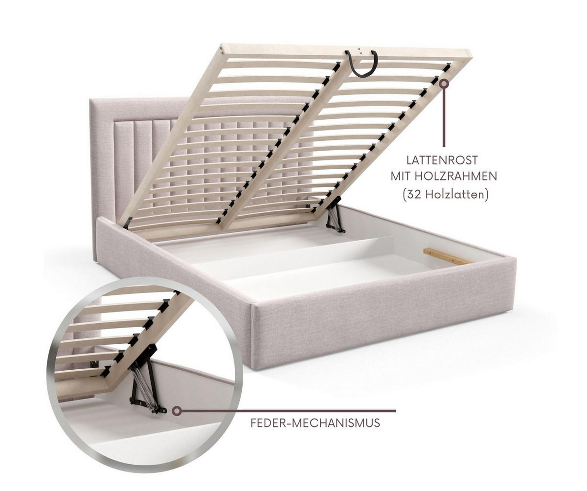 POLSTERBETT BEZA I - Dunkelgrün - Dunkelgrün, Textil (140/200cm) - AN-Moebel 4u