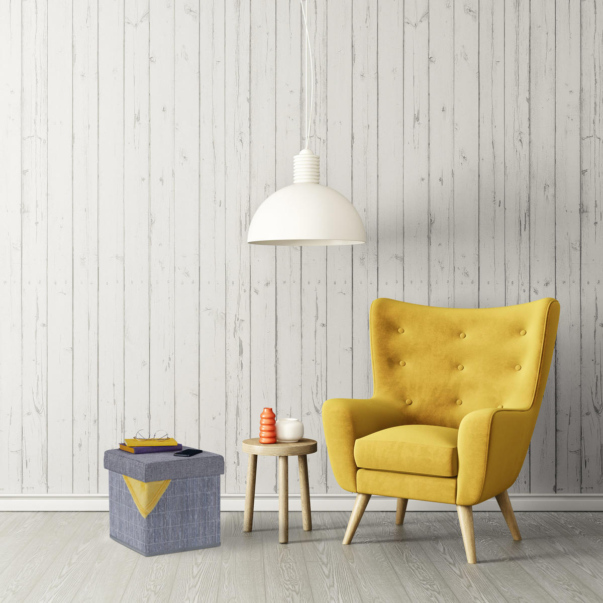 SITZHOCKER - Grau, Holz/Holzwerkstoff (35/36/35cm) - Relaxdays